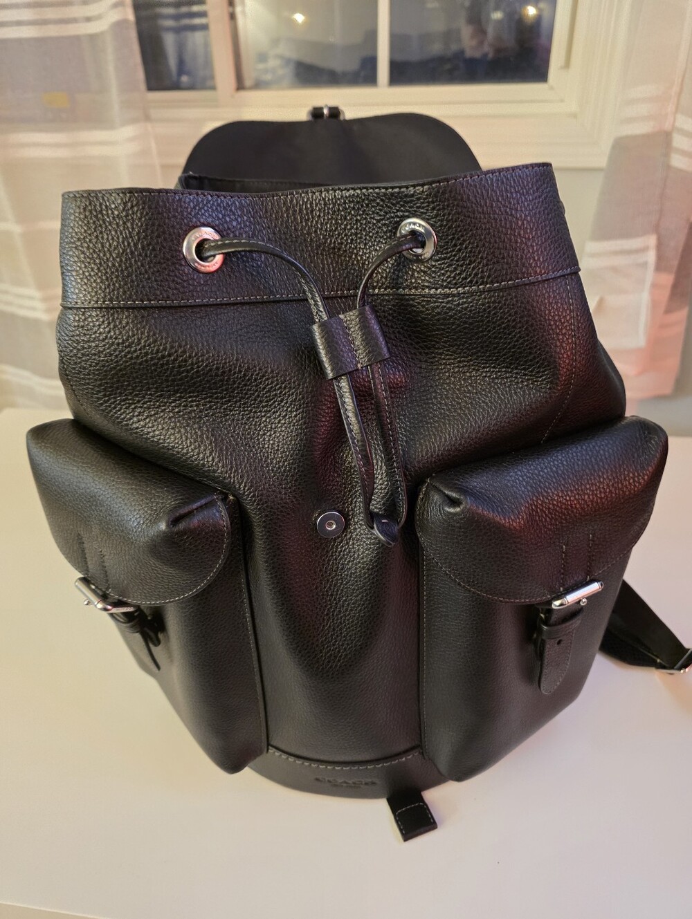 🖤 Coach Warner Backpack CW210 – Black Pebbled Leather | Like New 🖤 - Picture 7 of 15